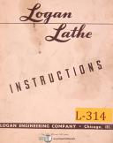 Logan 1875, 1955 & 1957, Lathes, instructions Manual 1953